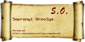 Seprenyi Orsolya névjegykártya